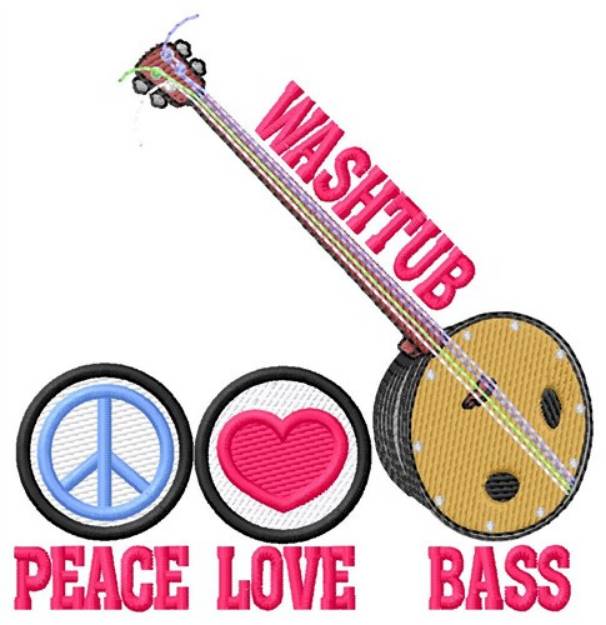 Picture of Peace Love Washtub Machine Embroidery Design