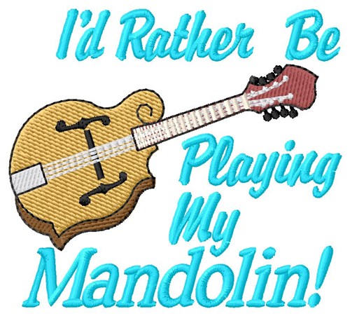 Playing My Mandolin Machine Embroidery Design