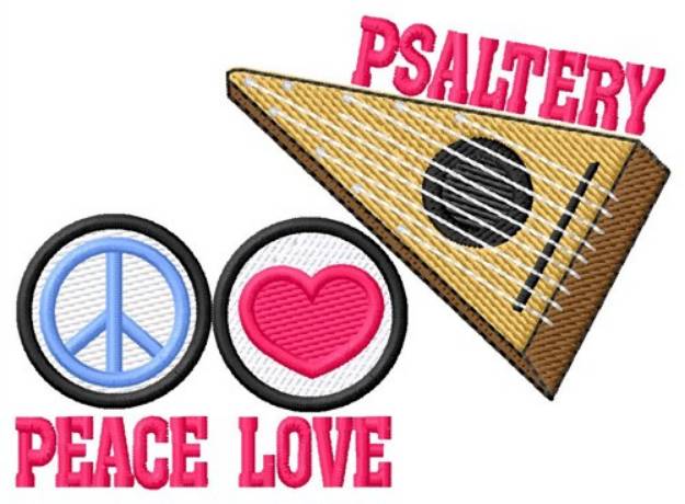 Picture of Peace Love Psaltery Machine Embroidery Design