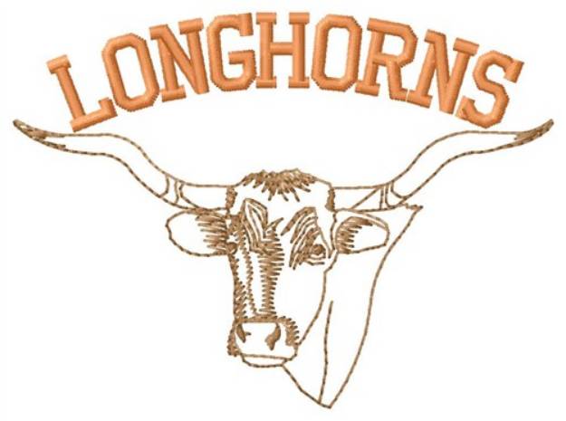 Picture of Longhorns Machine Embroidery Design