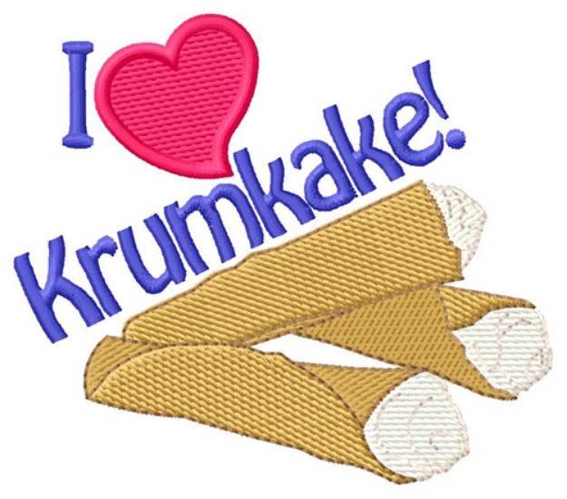 Picture of I Love Krumkake Machine Embroidery Design