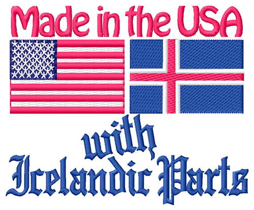 Icelandic Parts Machine Embroidery Design