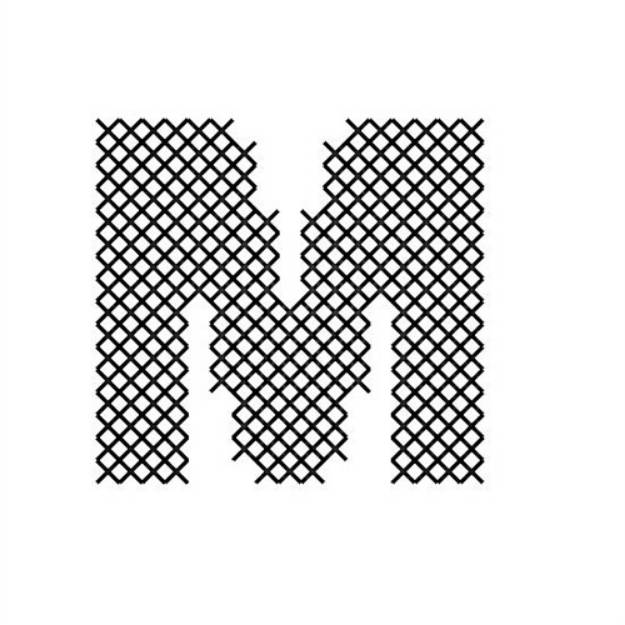 Picture of Cross Stitch Font M Machine Embroidery Design