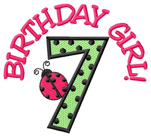 7th Birthday Machine Embroidery Design