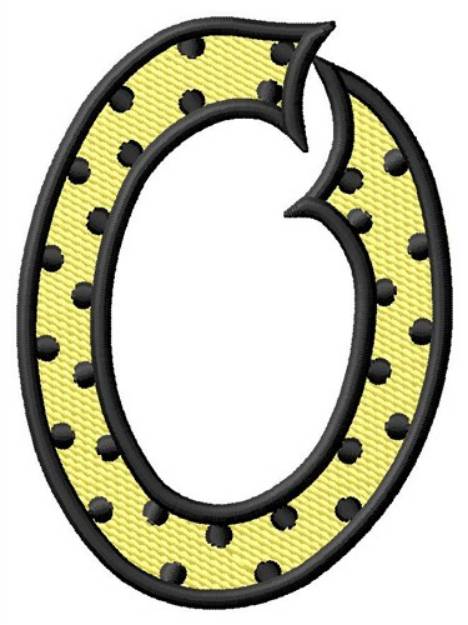 Picture of Polka Dot Letter O Machine Embroidery Design