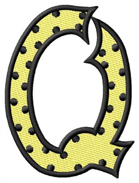 Picture of Polka Dot Letter Q Machine Embroidery Design