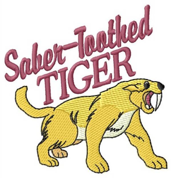 Picture of Saber Toothed Tiger Machine Embroidery Design