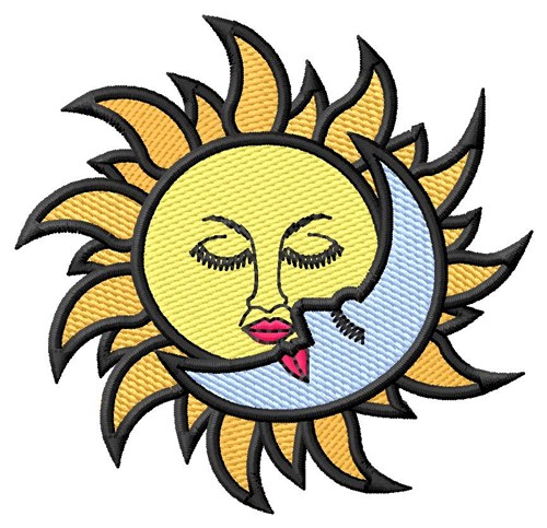 Sun and Moon Machine Embroidery Design