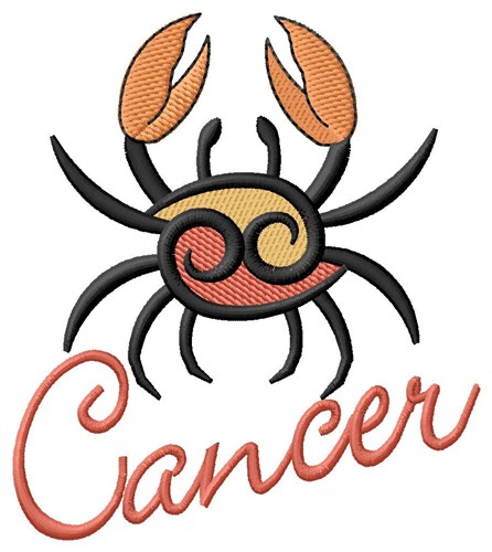 Cancer Zodiac Sign Machine Embroidery Design