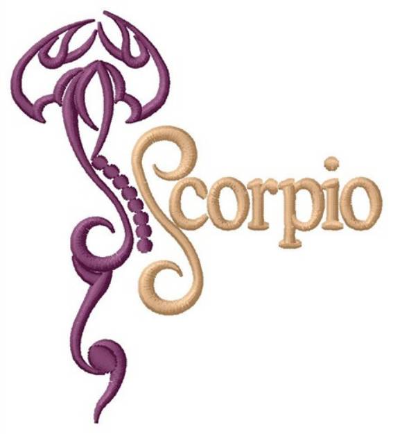 Picture of Scorpio Scorpion Machine Embroidery Design