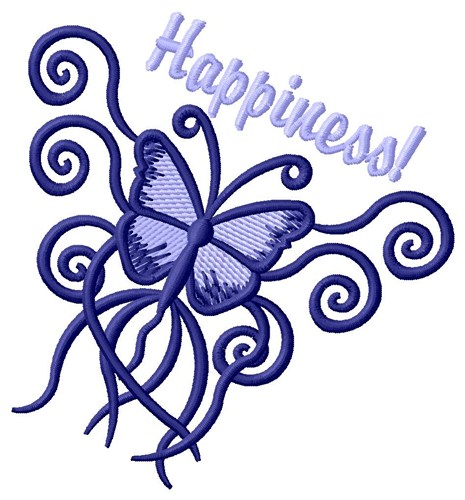 Happiness Butterfly Machine Embroidery Design