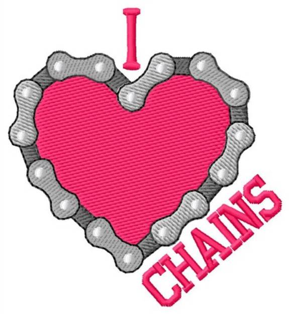 Picture of I Love Chains Machine Embroidery Design