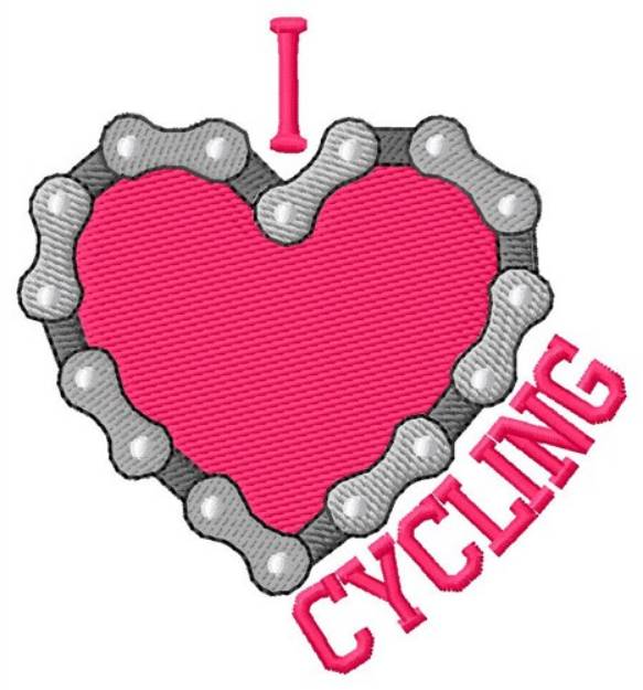 Picture of I Love Cycling Machine Embroidery Design