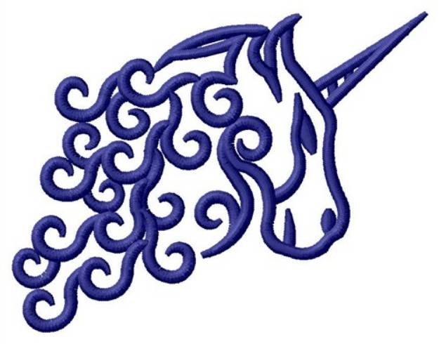 Picture of Bluework Unicorn Head Machine Embroidery Design