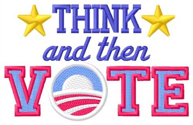 Picture of Think Then Vote Machine Embroidery Design