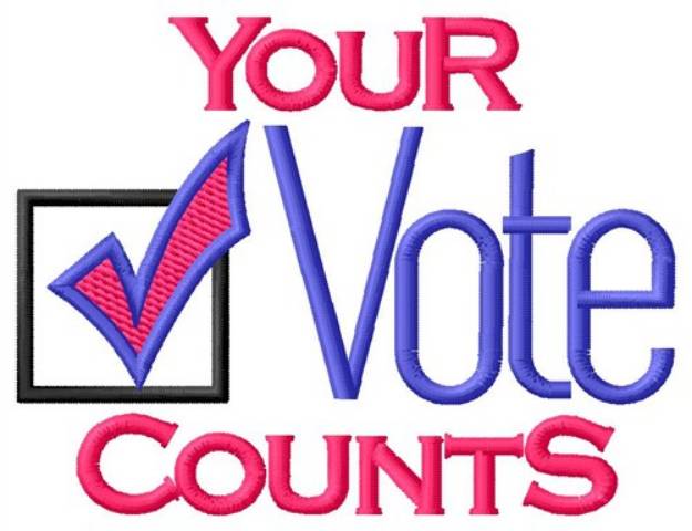 Picture of Your Vote Counts Machine Embroidery Design