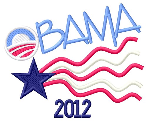 Obama 2012 Machine Embroidery Design