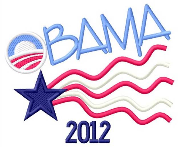 Picture of Obama 2012 Machine Embroidery Design