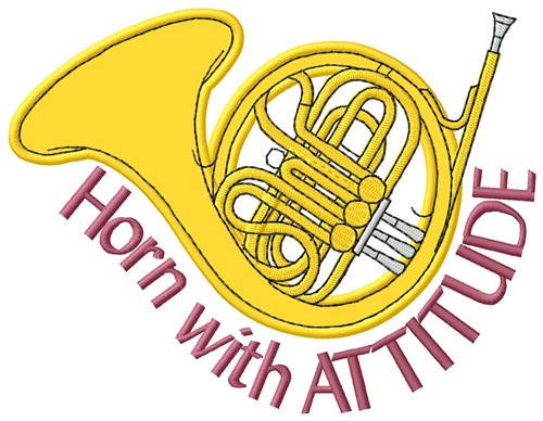 Horn With Attitude Machine Embroidery Design