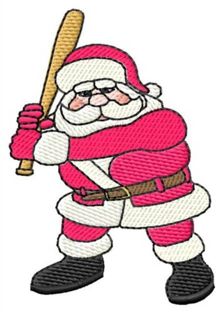 Picture of Baseball Santa Machine Embroidery Design