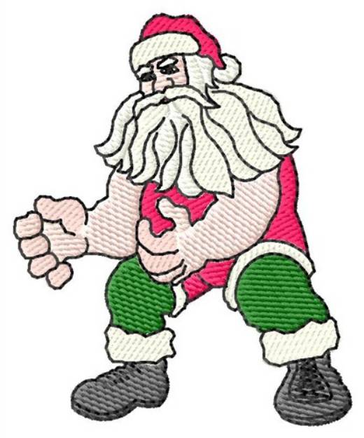 Picture of Wrestling Santa Machine Embroidery Design