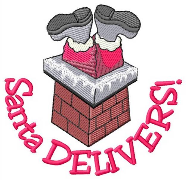 Picture of Santa Delivers Machine Embroidery Design