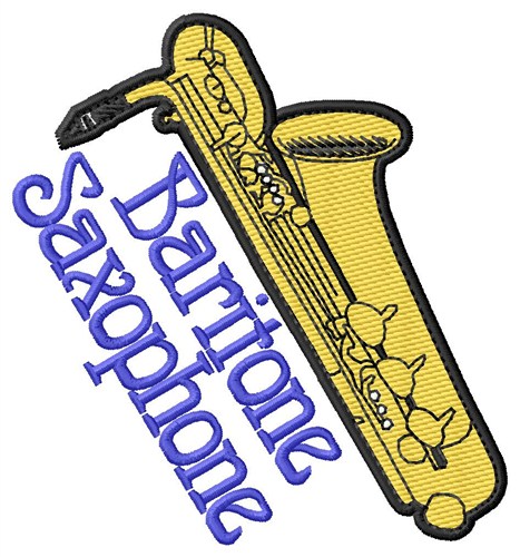 Baritone Saxophone Machine Embroidery Design