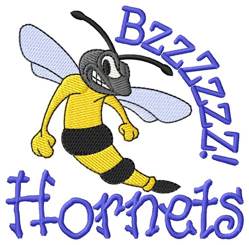 Bzzzz Hornets Machine Embroidery Design