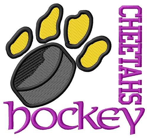 Cheetahs Hockey Machine Embroidery Design