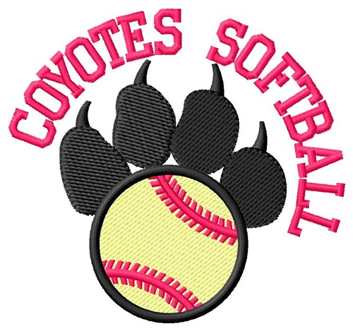 Coyotes Softball Machine Embroidery Design