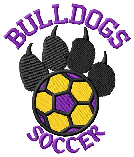 Bulldogs Soccer Machine Embroidery Design
