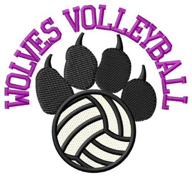 Picture of Wolves Volleyball Machine Embroidery Design