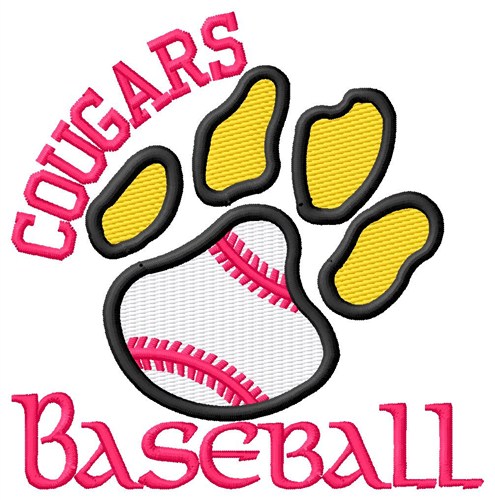 Cougars Baseball Machine Embroidery Design