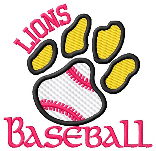 Lions Baseball Machine Embroidery Design