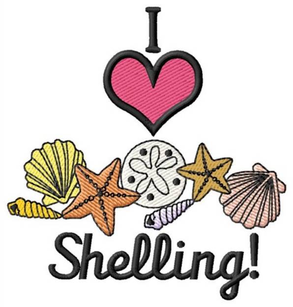 Picture of I Love Shelling Machine Embroidery Design