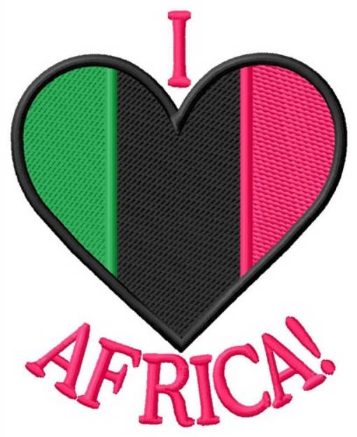 Picture of I Love Africa Machine Embroidery Design