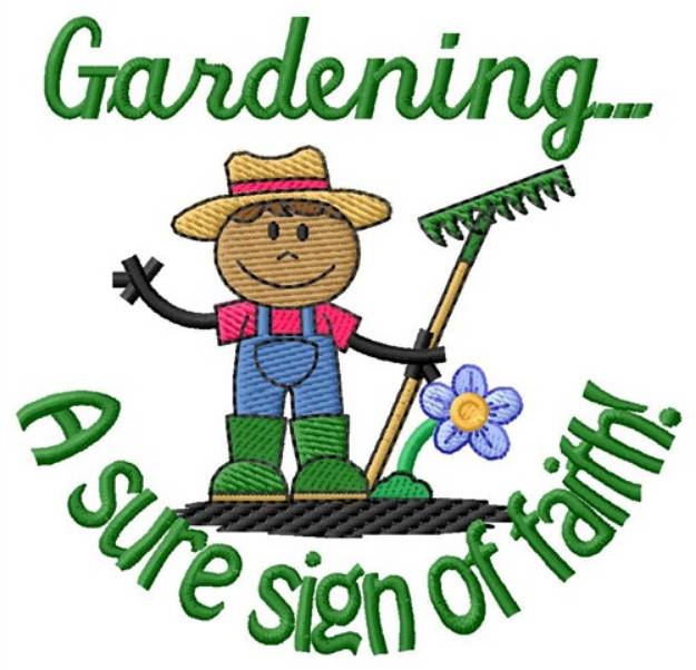 Picture of Gardening Boy Machine Embroidery Design