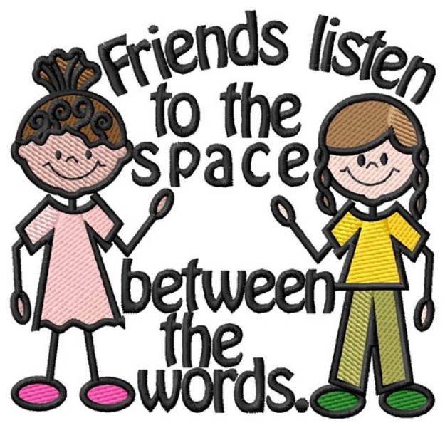 Picture of Friends Listen Machine Embroidery Design