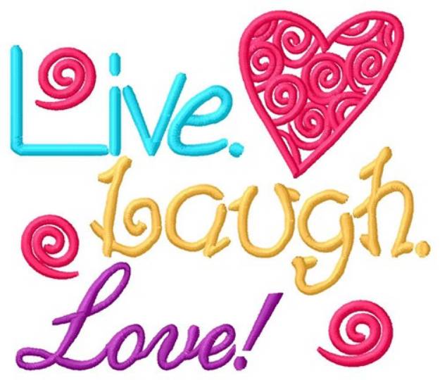 Picture of Live Laugh Love Machine Embroidery Design