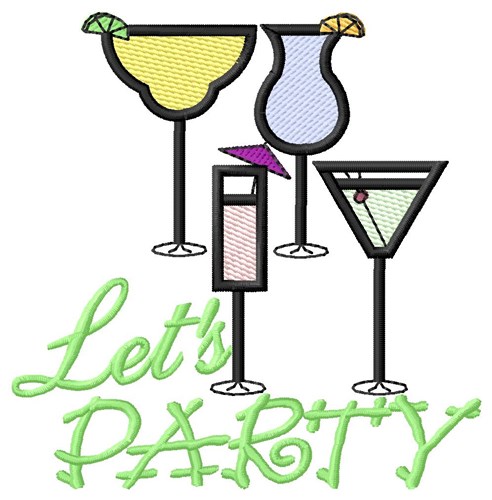 Lets Party Machine Embroidery Design