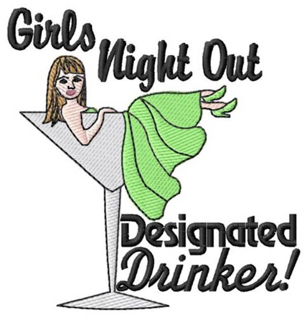 Picture of Designated Drinker Machine Embroidery Design