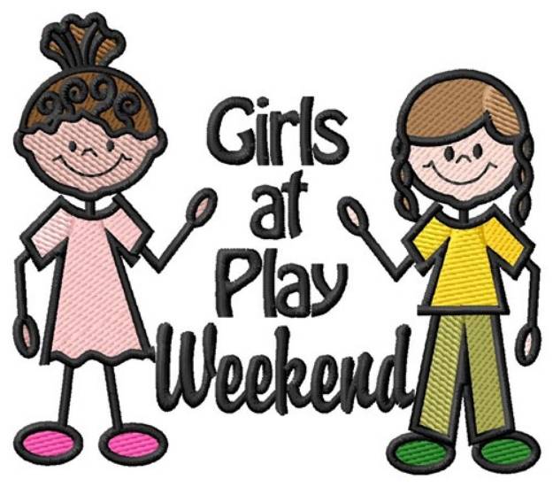 Picture of Girls At Play Machine Embroidery Design