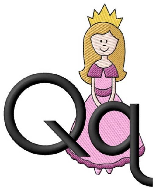 Picture of Q for Queen Machine Embroidery Design