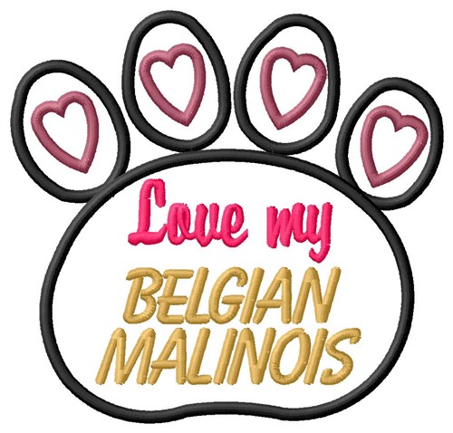 Belgian Malinois Machine Embroidery Design