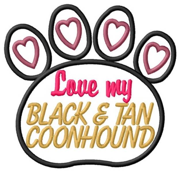 Picture of Black & Tan Coonhound Machine Embroidery Design