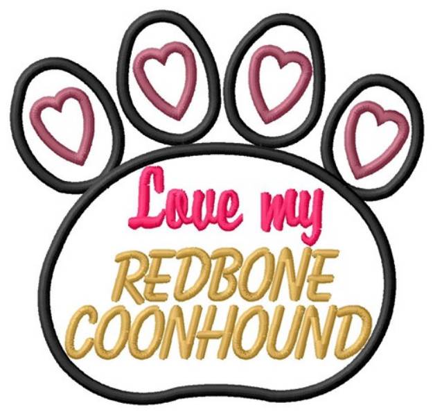 Picture of Redbone Coonhound Machine Embroidery Design