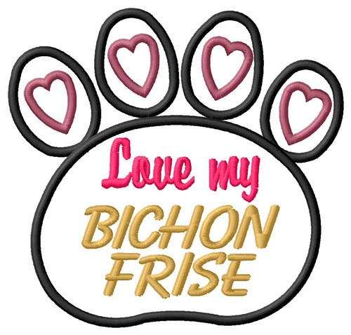 Bichon Frise Machine Embroidery Design