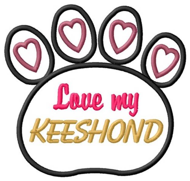 Picture of Keeshond Machine Embroidery Design