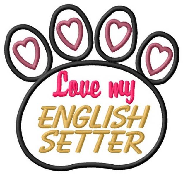 Picture of English Setter Machine Embroidery Design