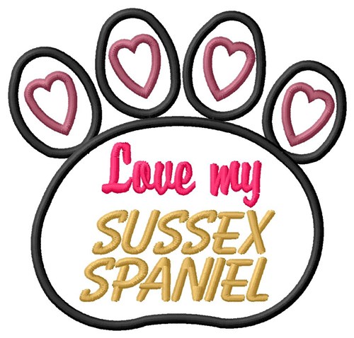 Sussex Spaniel Machine Embroidery Design